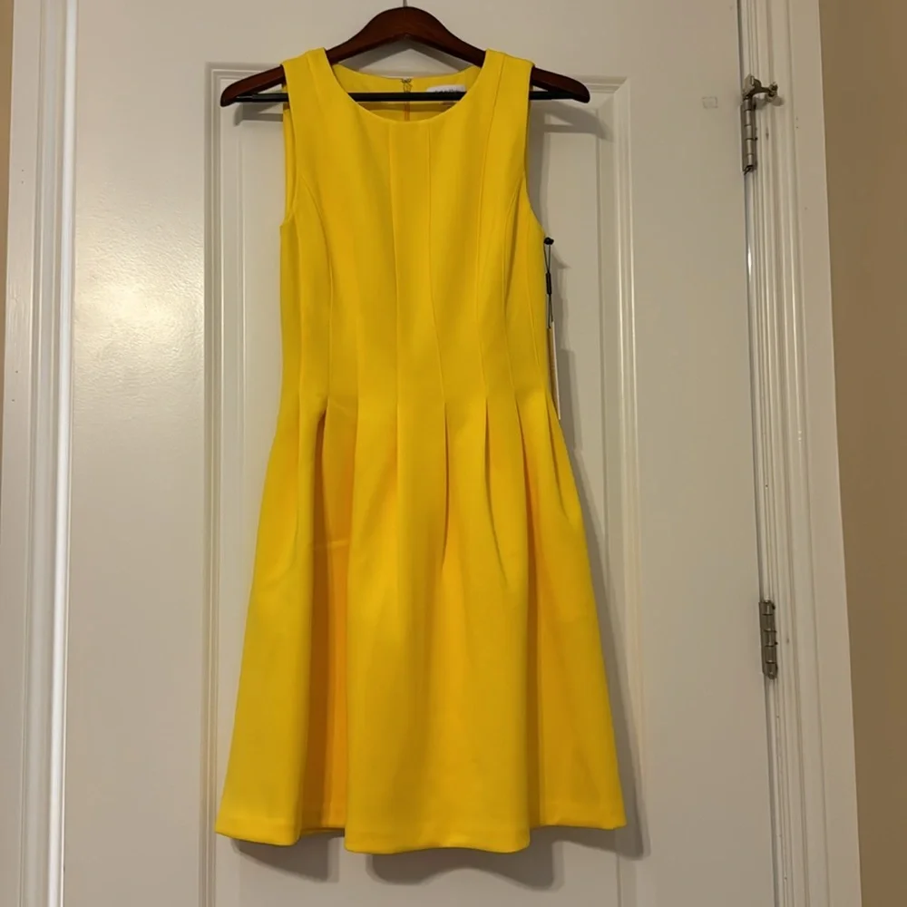 Calvin Klein Vibrant Yellow Midi Dress - Picture 4 of 6